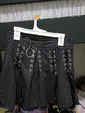Hot Topic Black Pinstripe Skirt